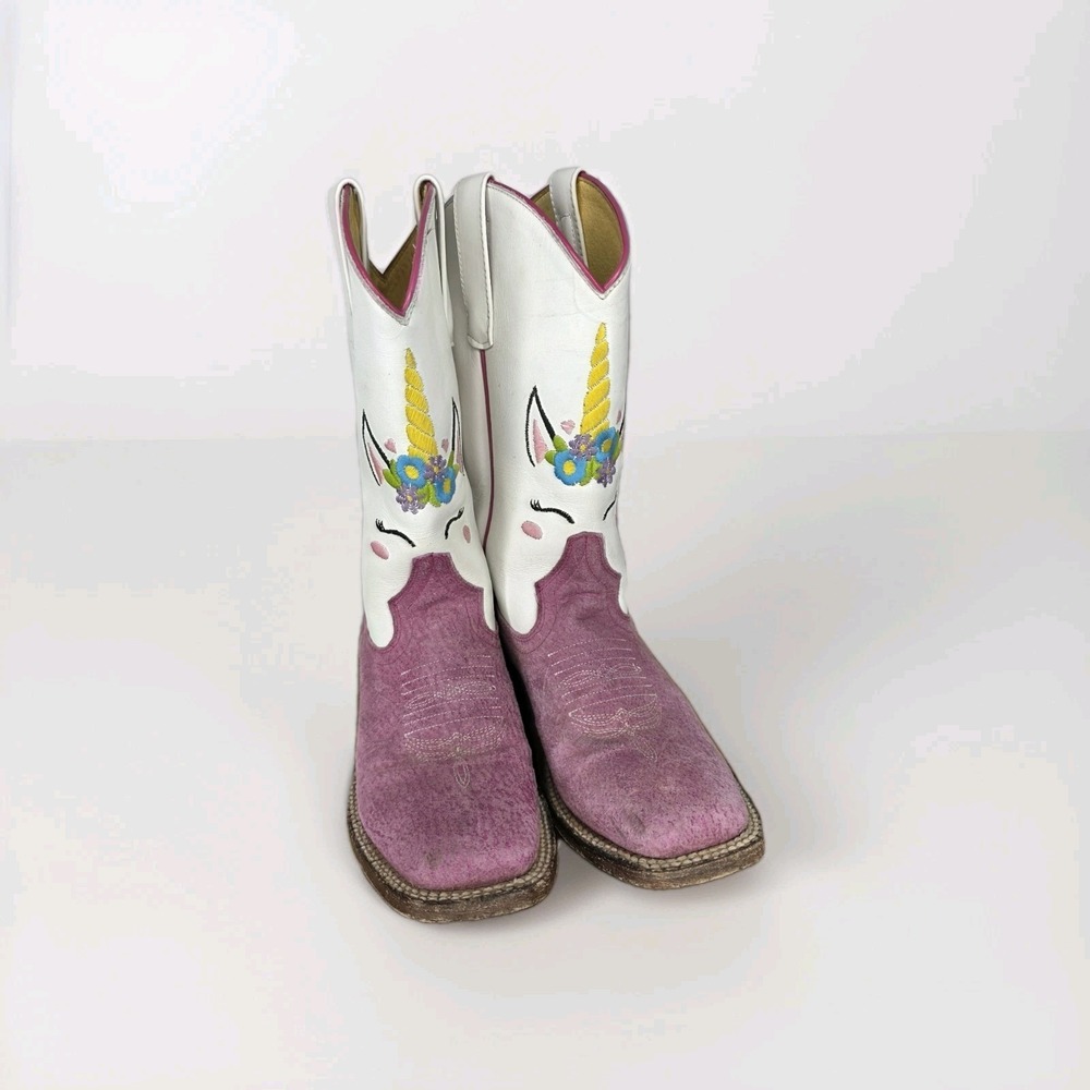 Girls Macie Bean Pink Sinsation Boots Unicorn Embroidery MK9205 Sz 5 Big Kid